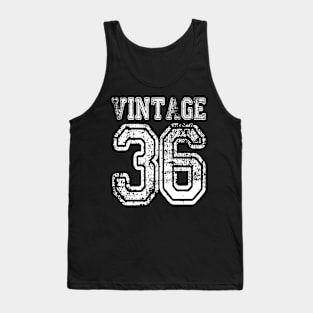 Vintage 36 2036 1936 T-shirt Birthday Gift Age Year Old Boy Girl Cute Funny Man Woman Jersey Style Tank Top